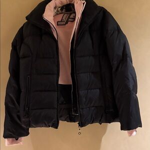 Women's Black Powder Room Down Puffer Snowboard Jacket size L